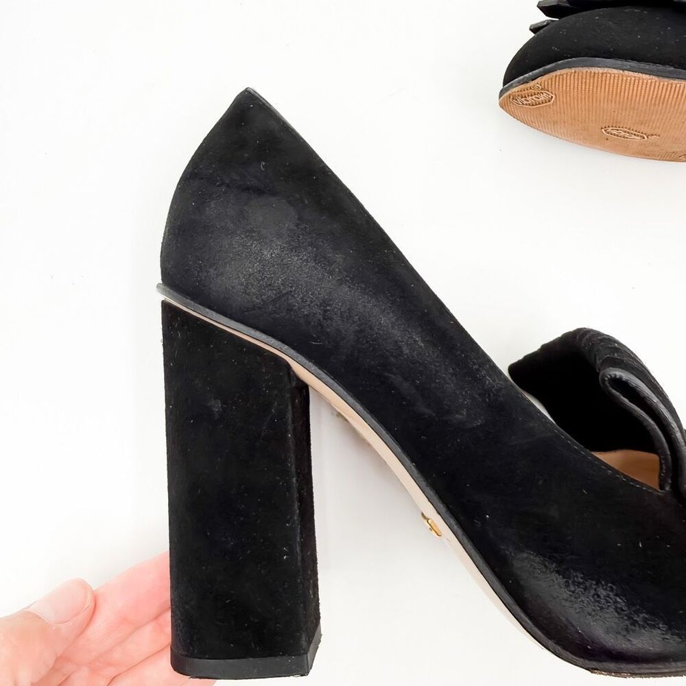 Gucci GG Marmont Fringe Black Loafer Block Heel Pumps EU 37 US 7 - Picture 9 of 16